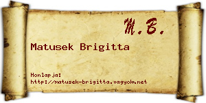 Matusek Brigitta névjegykártya